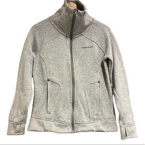Avalanche Light Gray Knit High Neck Zip Up Sweater S